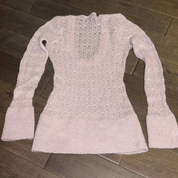 Nevada women’s crocheted sweaterer, long swoop neckline, small, lilac shimmer - Picture 7 of 7